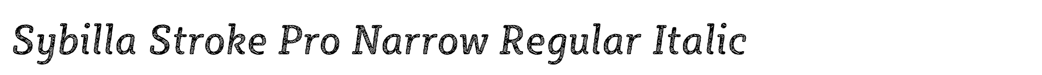 Sybilla Stroke Pro Narrow Regular Italic image